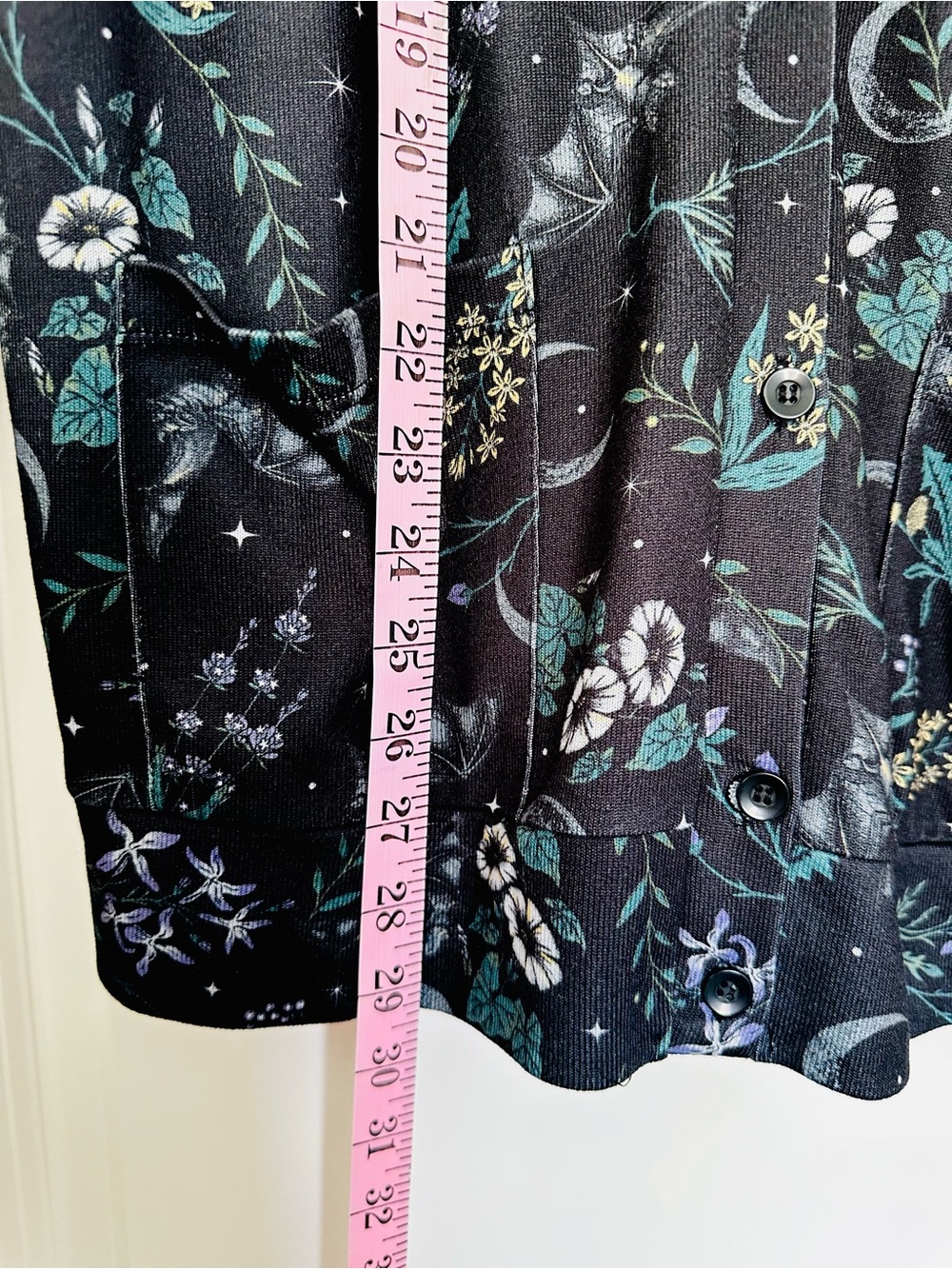 Hot Topic Midnight Hour Goth Floral Bat Moon Cardigan Whimsigoth Y2K Large - Picture 3 of 4